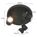 Strahler-Rondell NATASJA, 3-flammig, inkl. 3x GU10 LED 7W 2200-2700K 480lm (Dim To Warm), dreh- und neigbar, stahl geb�rstet