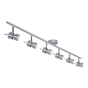 Aufbau-Strahlerleiste NATASJA, 6-flammig, inkl. 6x 7W LED 2700K 500lm, dimmbar, stahl geb�rstet