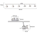 Steinhauer Aufbau-Strahlerleiste NATASJA, 6-flammig, inkl. 6x 7W LED 2700K 500lm, dimmbar, stahl geb�rstet