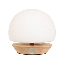 Steinhauer table lamp ANCILLA round, short, with touch dimmer G9 IP20, beech, natural colour dimmable