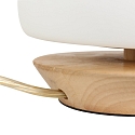 Steinhauer table lamp ANCILLA round, short, with touch dimmer G9 IP20, beech, natural colour dimmable