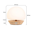 Steinhauer table lamp ANCILLA round, short, with touch dimmer G9 IP20, beech, natural colour dimmable