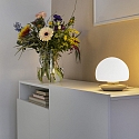 table lamp ANCILLA round, short, with touch dimmer G9 IP20, beech, natural colour dimmable