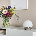 table lamp ANCILLA round, short, with touch dimmer G9 IP20, beech, natural colour dimmable