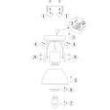 Mexlite Wand- und Deckenleuchte GEARWOOD, 1-flammig, E27, Kautschuk-Holz natur / Metall, bronze