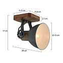 Mexlite Mexlite Spot GEARWOOD, 1 flame, grey
