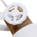 Mexlite Wand- und Deckenleuchte GEARWOOD, 1-flammig, E27, Kautschuk-Holz natur / Metall, wei� matt