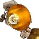 Mexlite Wand- und Deckenleuchte GEARWOOD, 2-flammig, 2x E27, Kautschuk-Holz natur / Metall, bronze