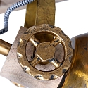 Mexlite Wand- und Deckenleuchte GEARWOOD, 2-flammig, 2x E27, Kautschuk-Holz natur / Metall, bronze
