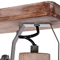 Mexlite Wand- und Deckenleuchte GEARWOOD, 2-flammig, 2x E27, Kautschuk-Holz natur / Metall, gr�n gl�nzend / innen wei�