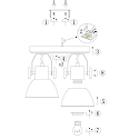 Mexlite Wand- und Deckenleuchte GEARWOOD, 2-flammig, 2x E27, Kautschuk-Holz natur / Metall, gr�n gl�nzend / innen wei�