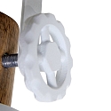 Mexlite Wand- und Deckenleuchte GEARWOOD, 2-flammig, 2x E27, Kautschuk-Holz natur / Metall, wei� matt