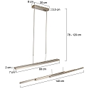 LED Pendelleuchte ZELENA, Up/Down, 80-140cm (ausziehbar), 40W 2200-4000K (CCT) 3200+800lm, mit Touch-Dimmer, stahl geb�rstet
