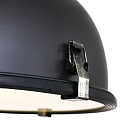 Steinhauer Pendelleuchte BIKKEL, 1-flammig, � 32cm, E27 max. 60W, Metallschirm, schwarz matt / Abdeckung satiniert