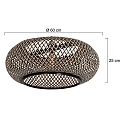 anne light & home Anne Light Schirm K2001HS Holz Schwarz/Holz Ø:60cm h:25cm