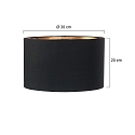 anne light & home Leuchtenschirm KAPPEN, � 30cm, zylindrisch, Leinen schwarz / innen gold