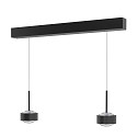 pendant luminaire PUK! PRO 120 MOTION 2 flames IP20, chrome, black matt dimmable