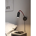 Top Light LED Wandleuchte NEO! FLEX HOTEL II (NV), 14W 2700K 1500lm 25-65� (variabel),  mit Kabel, schwarz matt / rot