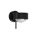 LED Wandleuchte PUK MINI WALL +, � 8cm, Up/Down, 16W 2700K, CRi 90, dimmbar, drehbar, ohne Linse, schwarz matt/chrom