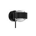 Top Light LED Wandleuchte PUK MINI WALL +, � 8cm, Up/Down, 16W 2700K, CRi 90, dimmbar, drehbar, ohne Linse, schwarz matt/chrom