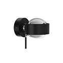 Top Light LED Wandleuchte PUK MINI WALL +, � 8cm, Up/Down, 16W 2700K, CRi 90, dimmbar, drehbar, ohne Linse, schwarz matt/chrom