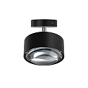 Top Light LED Deckenleuchte PUK MAXX TURN, � 12cm, 10W 2700K, CRi 90, dreh-/schwenkbar, dimmbar, ohne Linse, schwarz matt/chrom