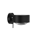 LED Wandleuchte PUK MAXX WALL +, � 13cm, Up/Down, 20W 2700K, CRi 90, dimmbar, drehbar, ohne Linse, schwarz matt/chrom