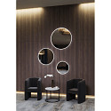 mirror with lighting FRAME CIRCLE IP20, black matt dimmable