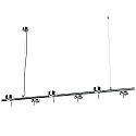 Top Light LED Pendelleuchte PUK MINI SIXTETT, Up/Down, 6-flammig, 96W 2700K, CRi 90, ohne Linse, chrom 