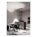 pendant luminaire PUK MAXX DROP SOLO (COB LED) up / down, rigid, without lens IP20, black matt dimmable