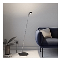 Top Light LED Stehleuchte PUK MINI FLOOR MINI SINGLE, � 8cm, Up/Down, 20W 2700K, CRi 95, ohne Linse, schwarz matt/chrom