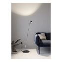 Top Light LED Stehleuchte PUK MINI FLOOR MINI SINGLE, � 8cm, Up/Down, 20W 2700K, CRi 95, ohne Linse, schwarz matt/chrom
