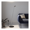 Top Light LED Stehleuchte PUK MINI FLOOR MINI SINGLE, � 8cm, Up/Down, 20W 2700K, CRi 95, ohne Linse, schwarz matt/chrom