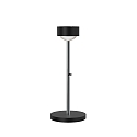 LED Tischleuchte PUK MINI EYE TABLE, � 8cm/H 37cm, 20W 2700K, CRi 95, starr, ohne Linse, schwarz matt/chrom
