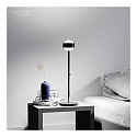Top Light LED Tischleuchte PUK MINI EYE TABLE, � 8cm/H 37cm, 20W 2700K, CRi 95, starr, ohne Linse, schwarz matt/chrom