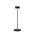 LED Tischleuchte PUK MINI EYE TABLE, � 8cm/H 47cm, 20W 2700K, CRi 95, starr, ohne Linse, schwarz matt/chrom