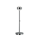 LED Tischleuchte PUK MINI EYE TABLE, � 8cm/H 47cm, 20W 2700K, CRi 95, starr, ohne Linse, chrom