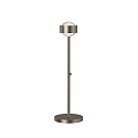 LED Tischleuchte PUK MINI EYE TABLE, � 8cm/H 47cm, 20W 2700K, CRi 95, starr, ohne Linse, nickel matt