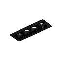 ceiling recessed luminaire LINOO 4.0 4 flames, square IP20, black glossy, black matt