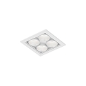 ceiling recessed luminaire LINOO 4.1 4 flames, square IP20, white matt, white glossy