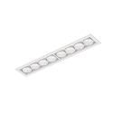 ceiling recessed luminaire LINOO 8.0 8 flames, square IP20, white matt, white glossy