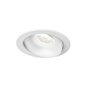 recessed spotlight RONY 1.0 - LED round, multipower, cardanic swivelling, with wire springs IP20, mat, traffic white dimmable