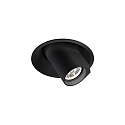 LED Halbeinbau-Strahler BLIEK ROUND 1.0, Zylinder-Spot, 17V, 6/9W, CRi >90, kardanisch, Clipfedern, 2700K 15�, schwarz