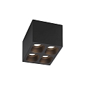 LED Ceiling luminaire PIRRO 4.1, 4 spots square, 4x 4.5W 2700K, CRi >90, dimmable, black