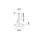 Wever & Ducr� LED Pendelleuchte ROOMOR OFFICE CABLE SUSP 1.0 OPAL LED 3000K W 36W 220-240VAC DALI PUSH DIM , IP20, wei� matt