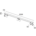 Wever & Ducr� LED Decken-Strahlerleiste CENO 6.0, 6-flammig, 115cm, 230V, CRi >90, dimmbar, verstellbar, dimmbar, 42W 2700K 31�, mattwei�