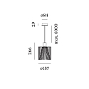 Wever & Ducr� Pendelleuchte WIRO 1.8 WIRO CEILING SUSP E27 V 6.0m cable max. 60W A60/T30-225 220-240VAC, IP20, rost