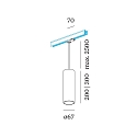 Wever & Ducr� 3-Phasen Pendelleuchte RAY on track 2.0 - PAR16, 20cm / 250cm, zylindrisch, GU10 max. 12W, inkl. Adapter, mattschwarz