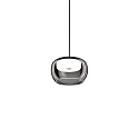 LED Design-Pendelleuchte WETRO 1.0, � 15cm, 1-flammig, 11W 1850-2800K, CRi >90, dim-to-warm, Glas, schwarz