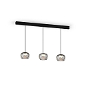 Wever & Ducr� LED Design-Pendelleuchte WETRO 1.0, � 15cm, 1-flammig, 11W 1850-2800K, CRi >90, dim-to-warm, Glas, Wabenmuster rauchig